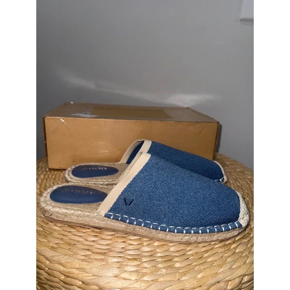 Vionic Blue Slip-On Espadrille Mules